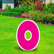 Pink Number (0) Corrugated Plastic Yard Sign, 24in